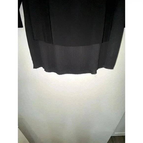 Joseph Ribkoff Black Crinkle Bottom Mid Sleeve Womens Blouse - Picture 3 of 5
